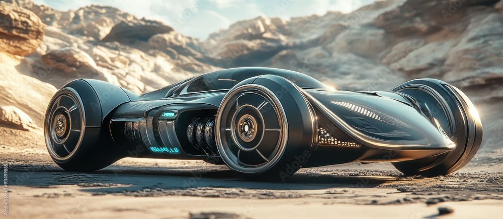 Poster 3d rendering of a futuristic generic concept vehicle