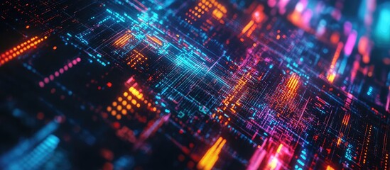 3D Rendered Text with Technological Glitches and Screen Interference Effects