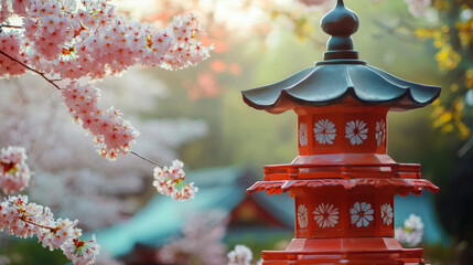 Highlight plants and flowers with cultural or symbolic meanings, such as cherry blossoms in Japan,...