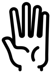 Fototapeta premium Hand icon with 5 fingers raised.
