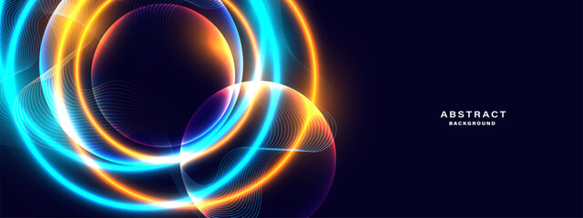Abstract futuristic background with glowing neon light effect.Vector illustration.	
