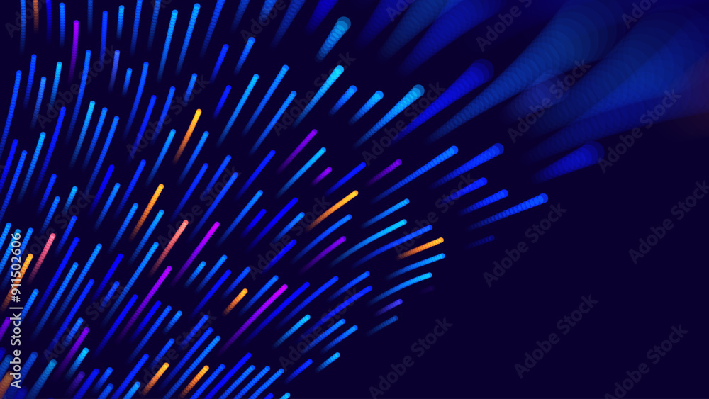 Aufkleber Digital Data Flow Speed Lines Background. Big Data Technology Lines. Fast Wireless Data Transmission. High Speed of Light Trails. Information Flow in Virtual Reality Cyberspace. Vector Illustration.