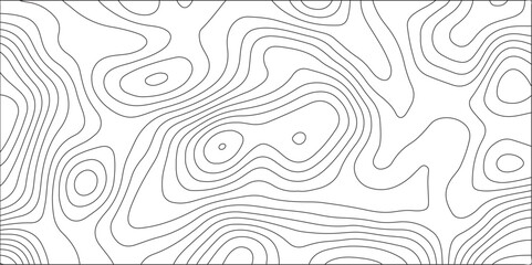 Ocean topographic line map with curvy wave isolines vector illustration with landscape terrain texture grid. Geographic contour map paper texture imitation & geographic mountain relief.