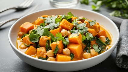 Sweet potato gnocchi with gourmet presentation