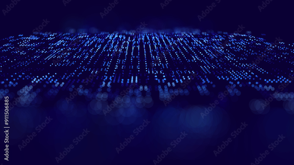 Aufkleber Digital Data Flow Vector Background. Big Data Technology Lines. Data Transmission Concept. High Speed Internet. Information Matrix Flow in Virtual Reality Cyberspace. Vector Illustration.
