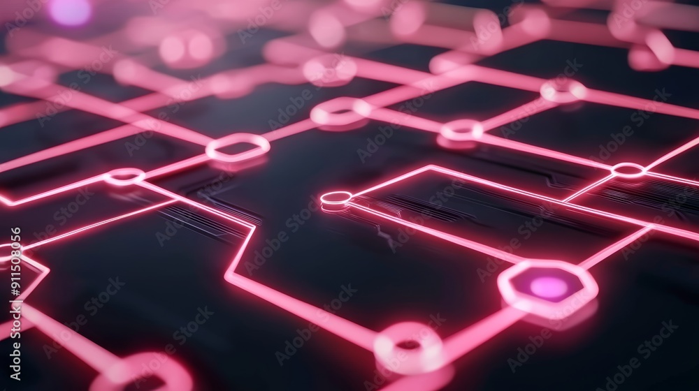 Poster ai-powered future, digital networks, futuristic architecture, holographic interfaces