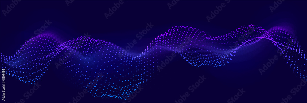 Poster Cyber Big Data Flow Particles Bokeh. Digital Neural Network. Concept of AI Artificial Intelligence Technology Machine Deep Learning. Digital Communication. Science Technology Presentation Vector.
