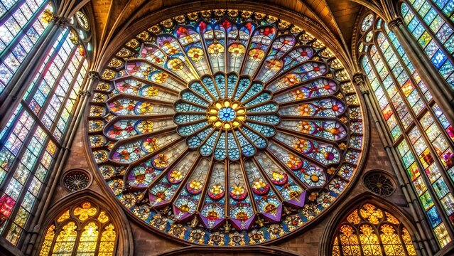 The Radiant Rose of Strasbourg Cathedral: A Symphony in Stained Glass  generative AI