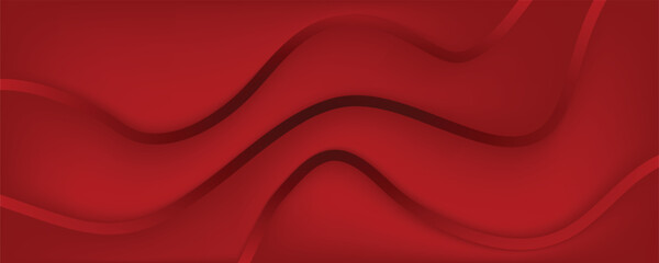 Abstract red background with dynamic red wavy  lines	