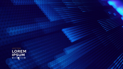 Abstract Finance Digital Business Background. Fintech Technology or Science Research Presentation Backdrop. Digital Crypto Business Vector Illustration.