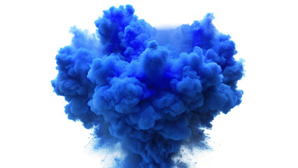 Blue Smoke Explosion Edge on Isolated Background