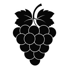 Grapes silhouette vector, Bunch of grapes with leaf, silhouette of grapes