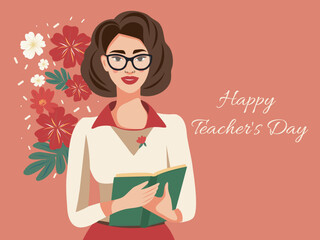 Celebrating World Teachers' Day. Happy Teacher's Day on October 5th. Vector illustration. Poster, banner, flyer, greeting card, message. International Teachers Day