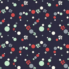 Seamless flowers and circles pattern