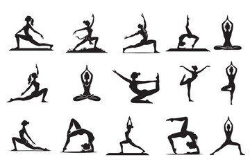 Yoga icon silhouette vector illustration