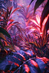 Fototapeta premium A picture of different types of plants growing on a lush green grassy lawn