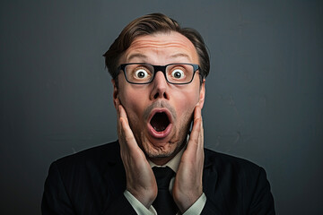 a man's surprised expression, suitable for use as a thumbnail or photo reference