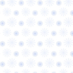 Seamless pattern with snowflakes isolated on white. Vector illustration. Winter, paper, textile, background.