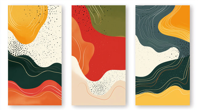 group of three abstract pattern