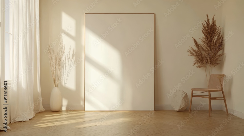 Poster blank poster template with a neutral background, suitable for displaying a wide range of artwork or 