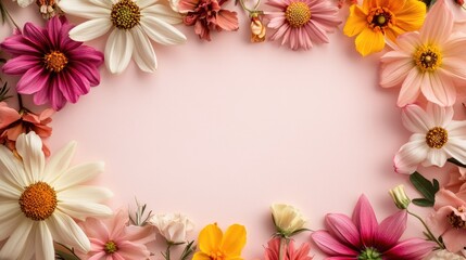 Flower wedding frame, botanical background