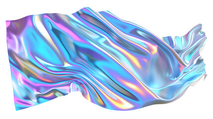 Fototapeta premium abstract shapes. white background. iridescent colors. 3d render. soft light. transparent glassy textures. large abstract blob shape