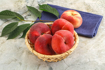 Ripe sweet and juicy Flat peach
