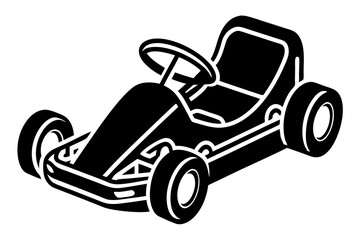 Go kart silhouette, Go kart icon vector illustration 

