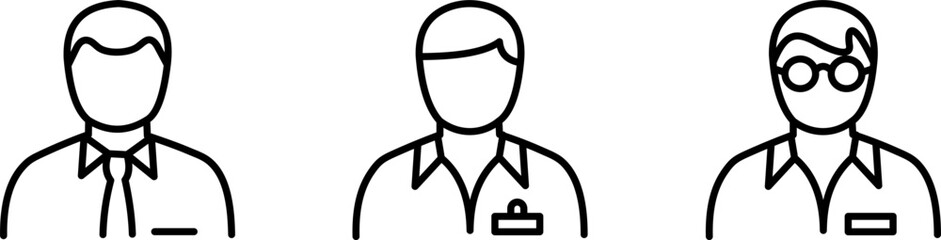 business people line icon set. Business people thick line vector symbol. Vector illustration.