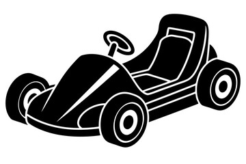 Obraz premium Go kart silhouette, Go kart icon vector illustration