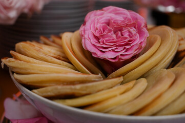 American sweet pancake, sweet pancake, pancake, mini pancake, bowl with pancakes, buffet, fried...
