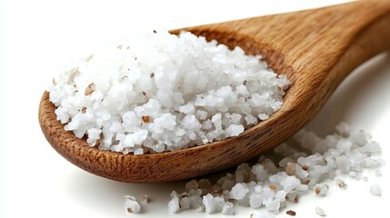 Salt in a wooden spoon
