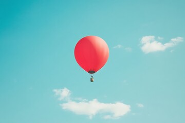 Fototapeta premium Serene Minimalist Movie Poster Featuring a Massive Floating Balloon