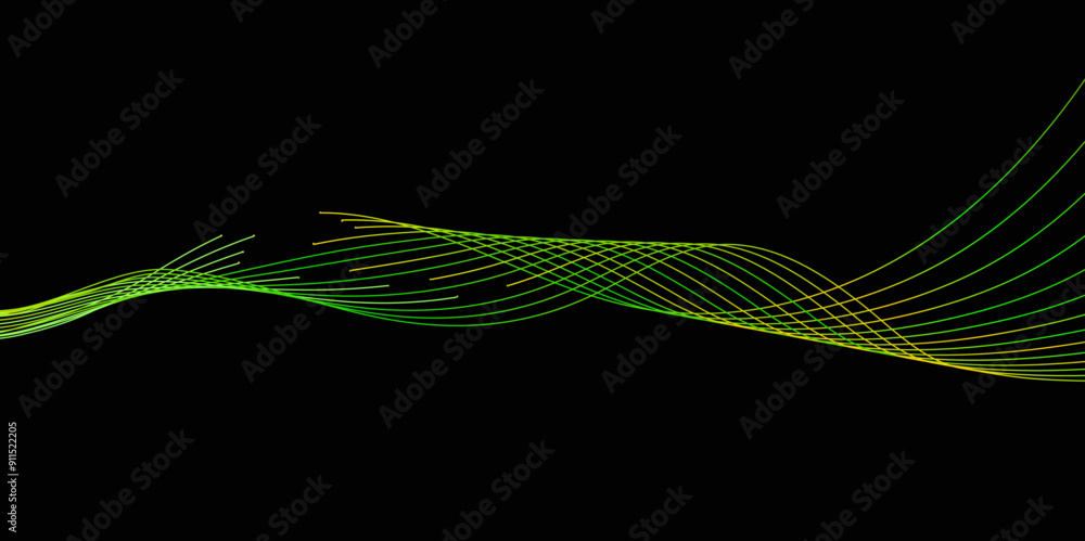 Poster modern abstract background with motion waves lines elements and neon color.