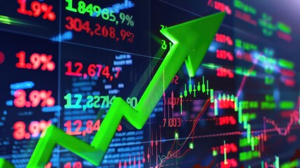 Financial Growth and Digital Data Visualization