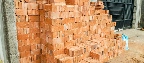 pile of red brick material