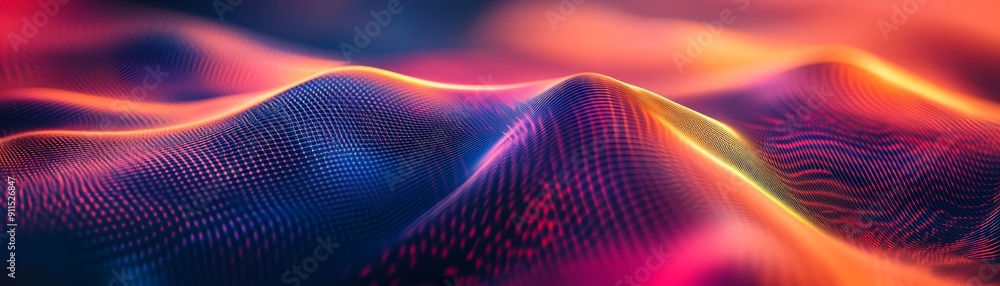 Poster digital abstract background featuring vibrant colors and geometric patterns with seamless lines and 