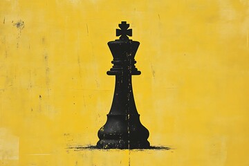Minimalist Movie Poster featuring a Colossal Chess Piece in Monochrome Style