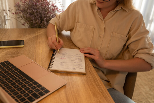 Woman counting investments for startup