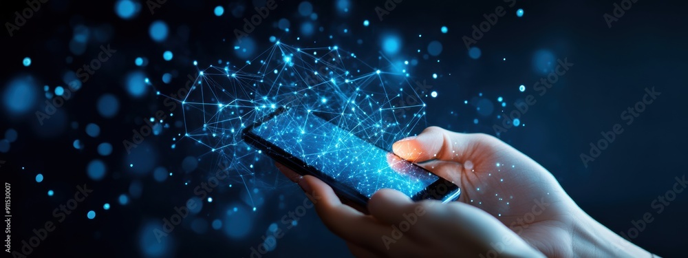 Aufkleber strategy, technologist developing automation strategies, analyzing data on a smartphone, focused and
