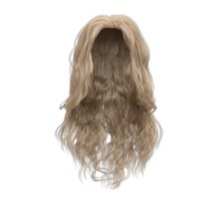 3d render soft curl wavy long blonde hair isolated