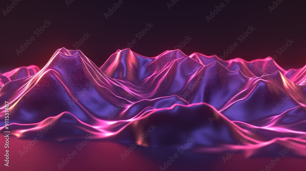 Poster digital landscape with flowing data and clear text area