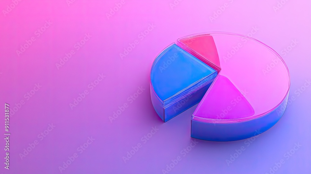 Aufkleber colorful pie chart on a gradient background, symbolizing data analysis and representation in a moder
