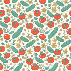 seamless pattern with vegetables