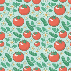 seamless pattern with tomatoes