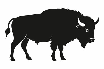 Bison buffalo vector silhouette, bison icon