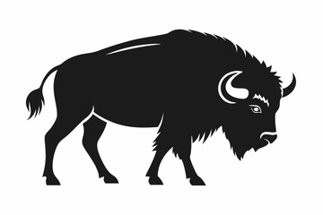 Bison buffalo vector silhouette, bison icon
