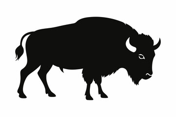 Bison buffalo vector silhouette, bison icon