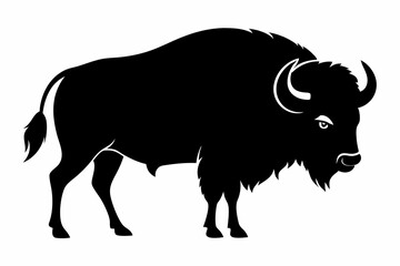 american bison silhouette, bison vector illustration, bison icon
