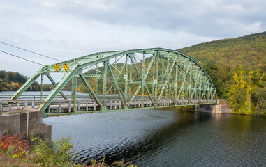 Brattleboro Bridge West between New Hampshire and Vermont on an overcast fall day